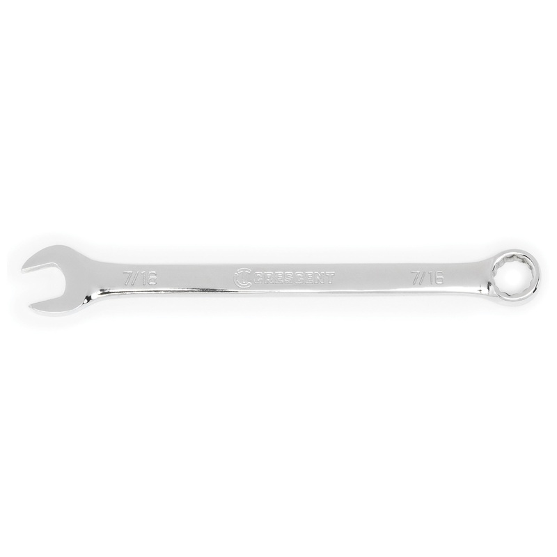 CRESCENT CCW4-05 Combination Wrench, 7/16 in Wrench Opening, 12-Point, 6-1/2 in OAL, Alloy Steel Wrench