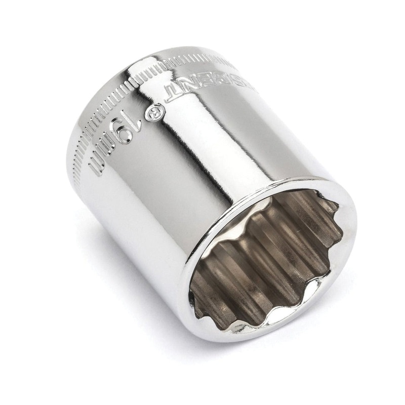CRESCENT CDS49N Socket, System of Measurement: Metric, Standard Length, 19 mm Socket, 3/8 in Drive, 12-Point