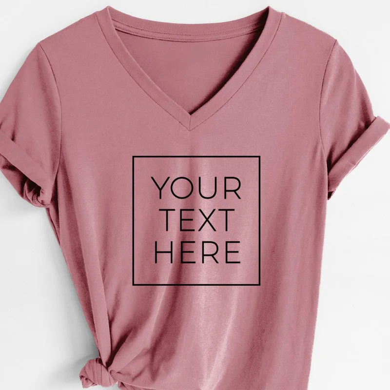 Custom Create Your Own Boxed Design – Women’s Lightweight 100% Cotton V-neck