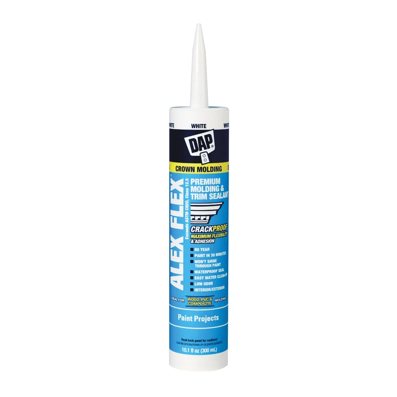 DAP Alex Flex 18542 Premium Molding and Trim Sealant, Paste, White, Very Slight Ammonia, Acrylic Polymer Base