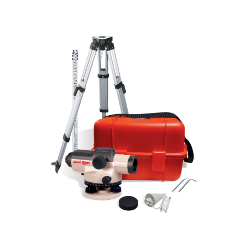 David White 32-Power Automatic Level w/Tripod & Grade Rod (10th) (AL8 series) | 45-D8932K-1T