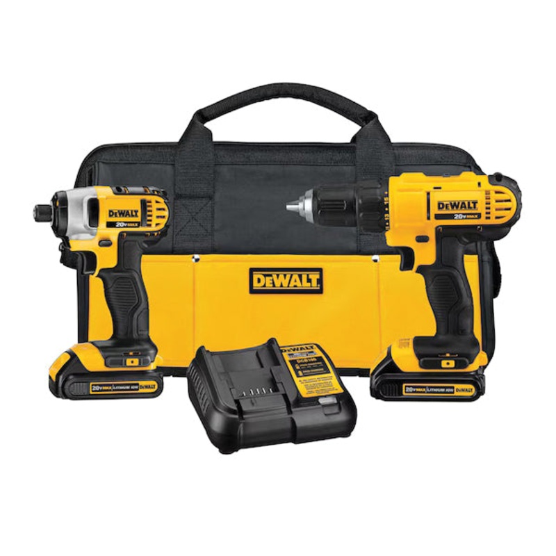 DeWALT GUARANTEED TOUGH DCK240C2 Cordless Combination Kit, 20 V, 2-Tool, 2-Battery