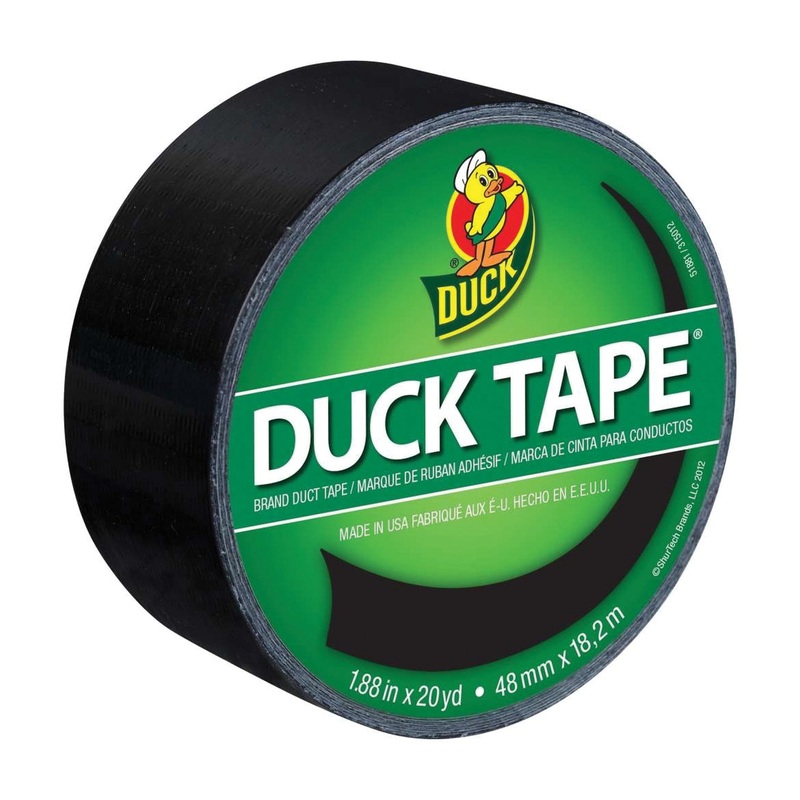 DUCK 297455 Duct Tape, 1.88 in W, 5 yd L, Black