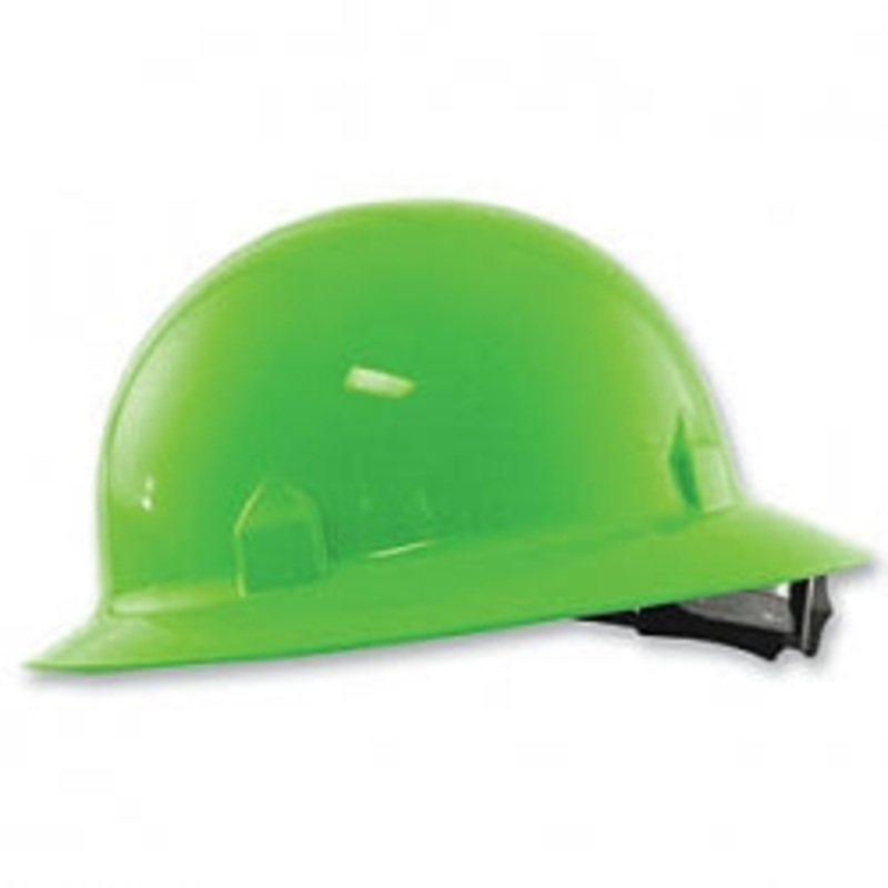 ERB Full Brim Hard Hat w/Ratchet Suspension (Hi-Viz Lime) | 19220