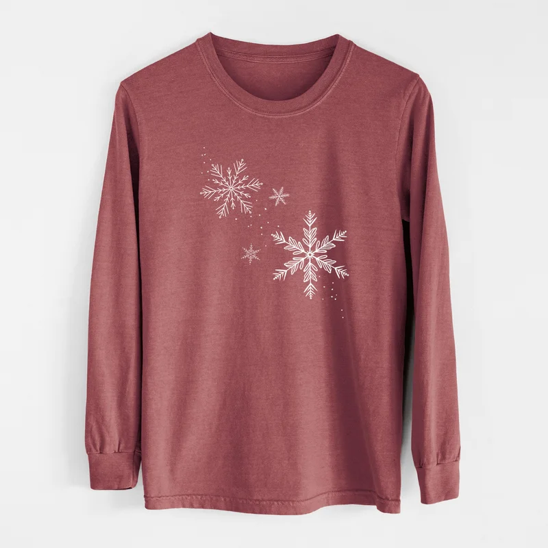 Falling Snowflakes – Unisex Comfort Colors 100% Cotton Long Sleeve