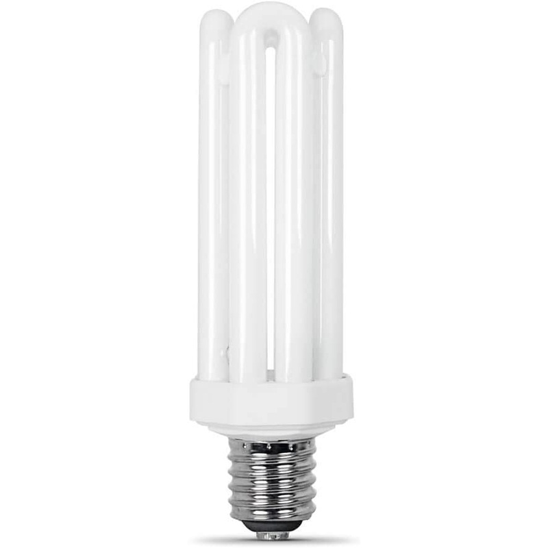 Feit Electric 300-Watt Equivalent CFLNI Quad Tube E26 Base with Mogul Base Adapter Non-Dimmable CFL Light Bulb, Daylight 6500K