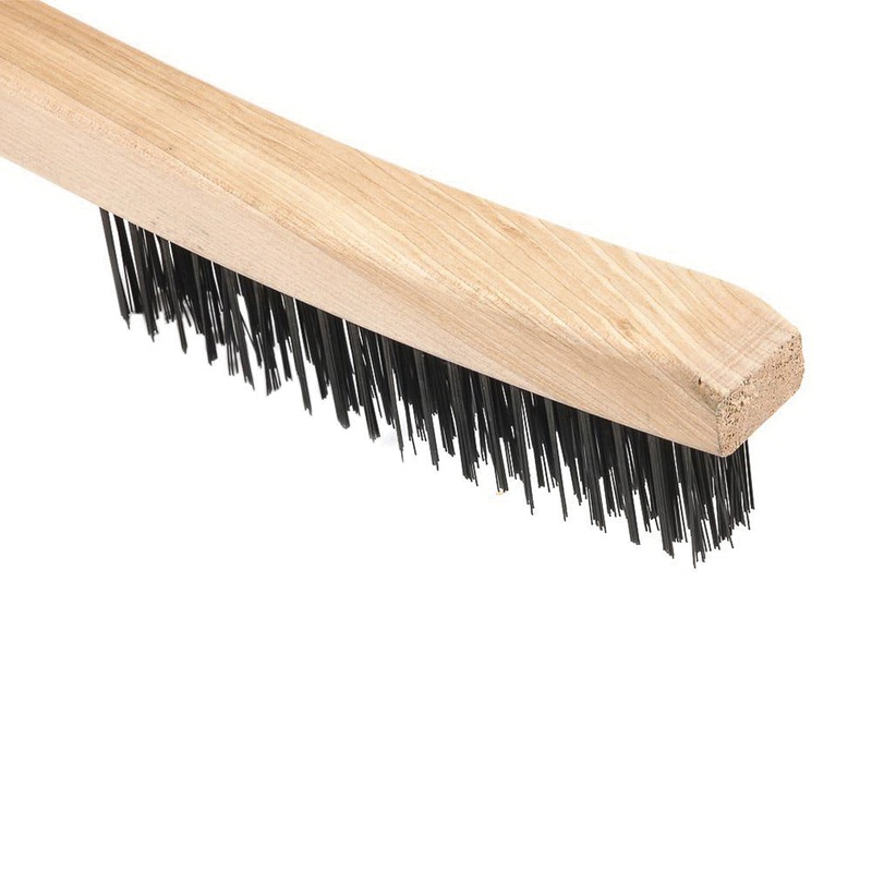 Forney 70504 Scratch Brush, 13-3/4 in OAL, 3 x 19-Row, Carbon Bristle