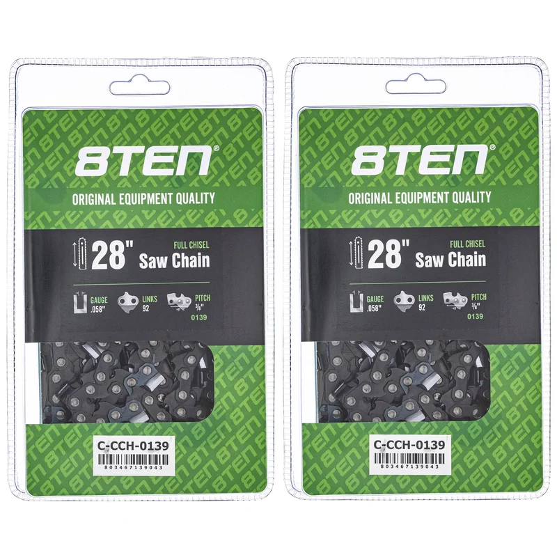 Full Chisel Chainsaw Chain 28 Inch .058 3/8 92DL for McCulloch ProMac 800 2 Pack