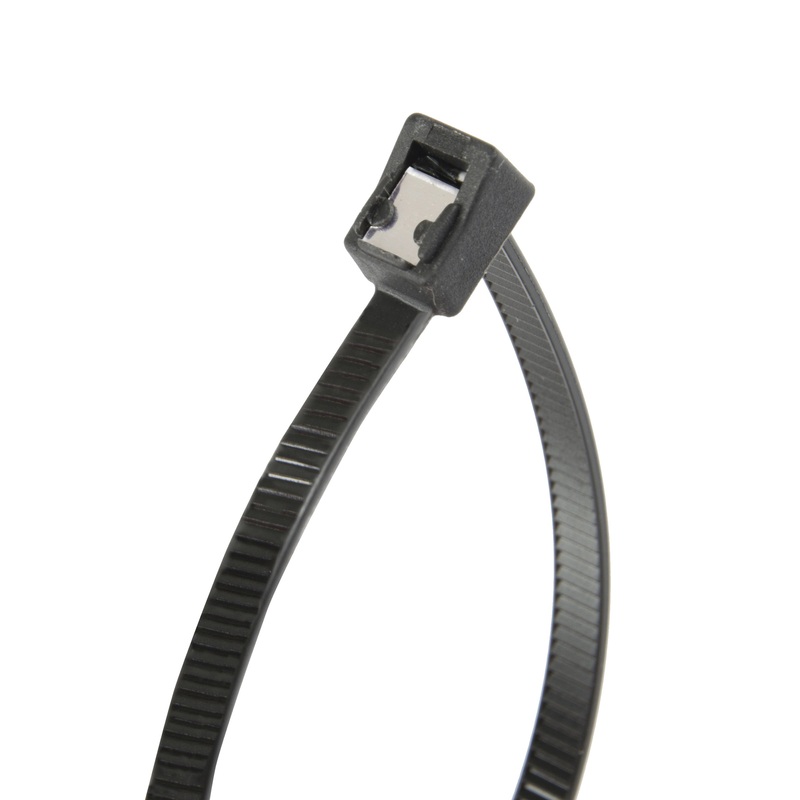 Gardner Bender 46-308UVBSC Cable Tie, 8 in L, 2 in Max Bundle Dia, Nylon 6/6, Black