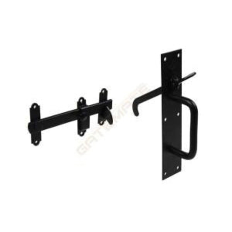 GATEPRO 5230023 Suffolk Gate Latch with Heavy Back Plate, Heavy Style, Black