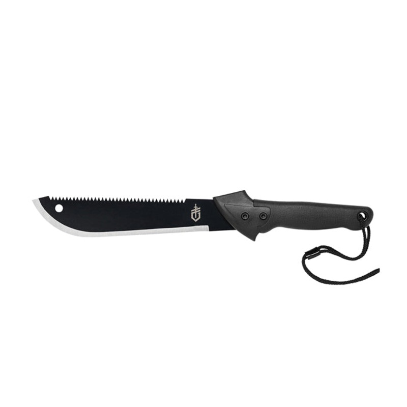 GERBER 31-000759 Gator Machete Jr, Saw Blade, 18-3/4 in OAL, 11.3 in L Blade, High Carbon Steel Blade, Steel Handle