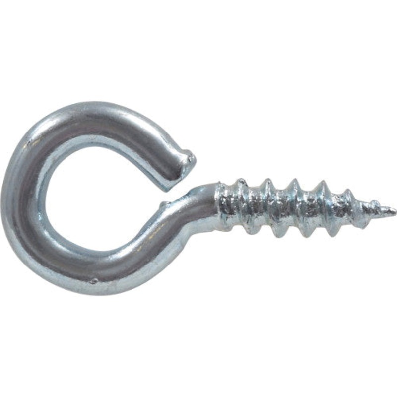 HARDWARE ESSENTIALS 851738 Eye Screw, Imperial, 0.106 in Eye ID, 1-3/16 in L, Hot Rolled Steel, Zinc-Plated