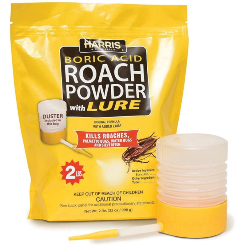 HARRIS HRP-16 Boric Acid Roach Powder With Lure, Powder, Odorless
