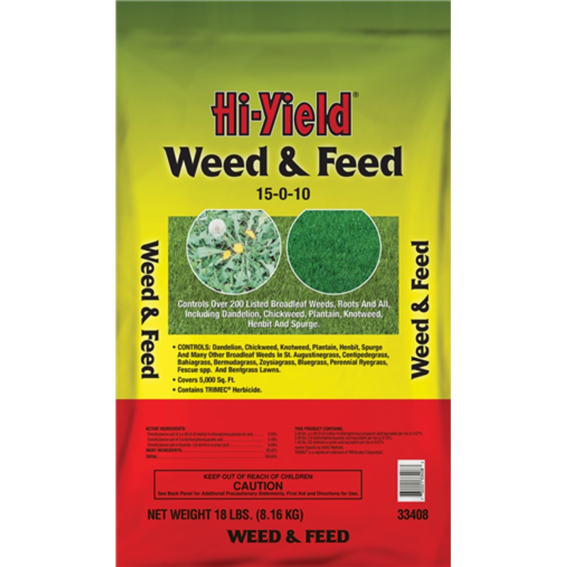 Hi-Yield WEED & FEED 15-0-10-18 lbs & 14.4 lb