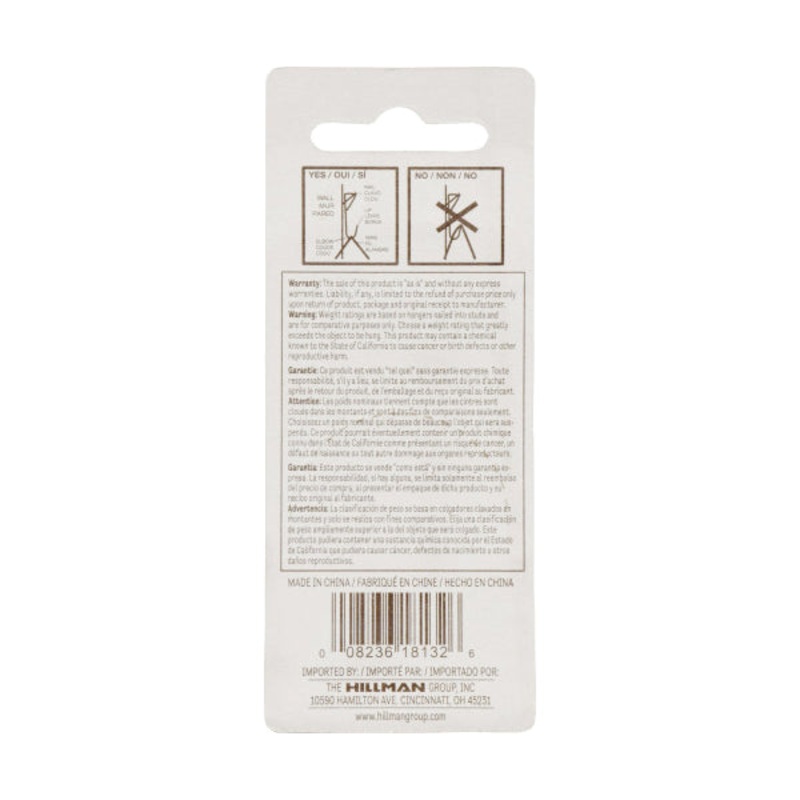 HILLMAN 122318 D-Ring Hanger, Steel, Zinc