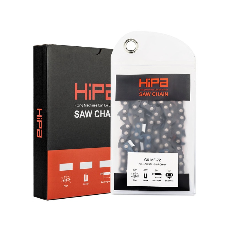 Hipa Full Skip Chain 3/8 Pitch .063 72 DL 20 Inch For Stihl MS311 MS291 MS261 MS263 MS391 MS461 Husqvarna Poulan Chainsaw