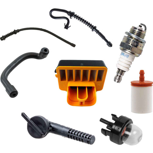 HUSQVARNA 440 AIR-OIL-FUEL FILTERS SPARK PLUG FUEL LINES PRIMER BULB KIT OEM