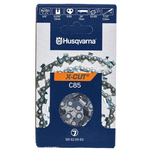 581626993 28 Chain C85 3/8 .058 93Dl Husqvarna Genuine OEM Part - SUPERSEDED FROM 501841492, 591143492