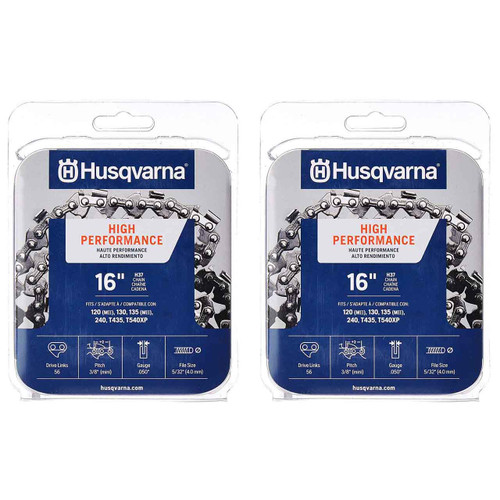HUSQVARNA Chains - H36 ,16"BAR, 56 DRIVE LINKS, .050"GAUGE, 3/8"- 2 PACK