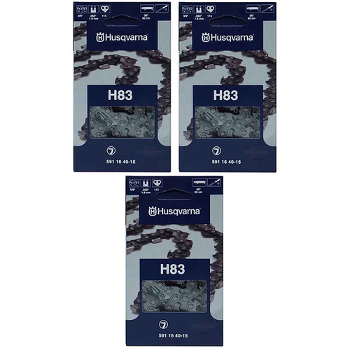 HUSQVARNA Chains - H83 ,36"BAR, 115 DRIVE LINKS, .063"GAUGE, 3/8"- 3 PACK