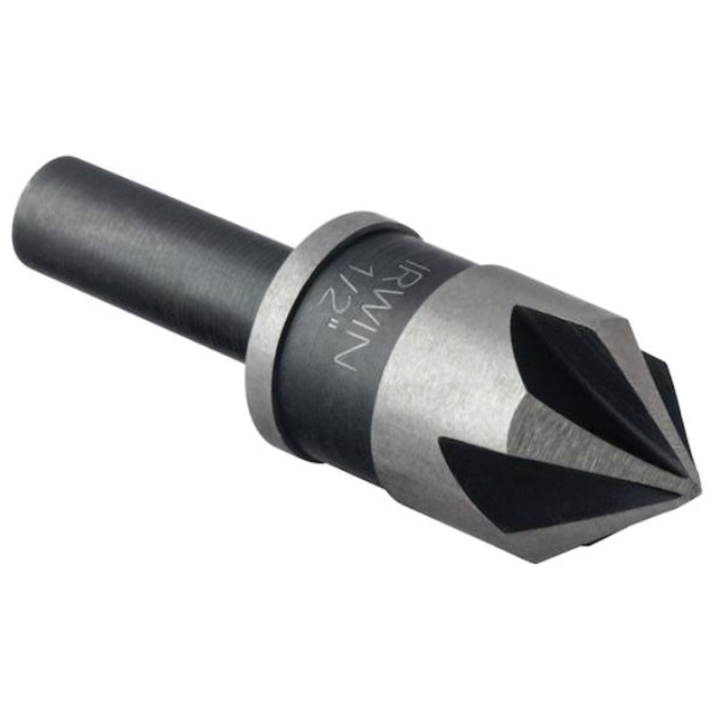 IRWIN 1882790 Tapered Countersink Replacement Bit, #12 Drill Bit, 82 deg Countersink, Round Shank, 5 -Flute