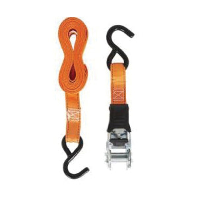 KEEPER 05506 High Tension Ratchet Tie-Down, 1 in W Strap, S-Hook End Fitting, 500 lb Work Load, 15 ft OAL