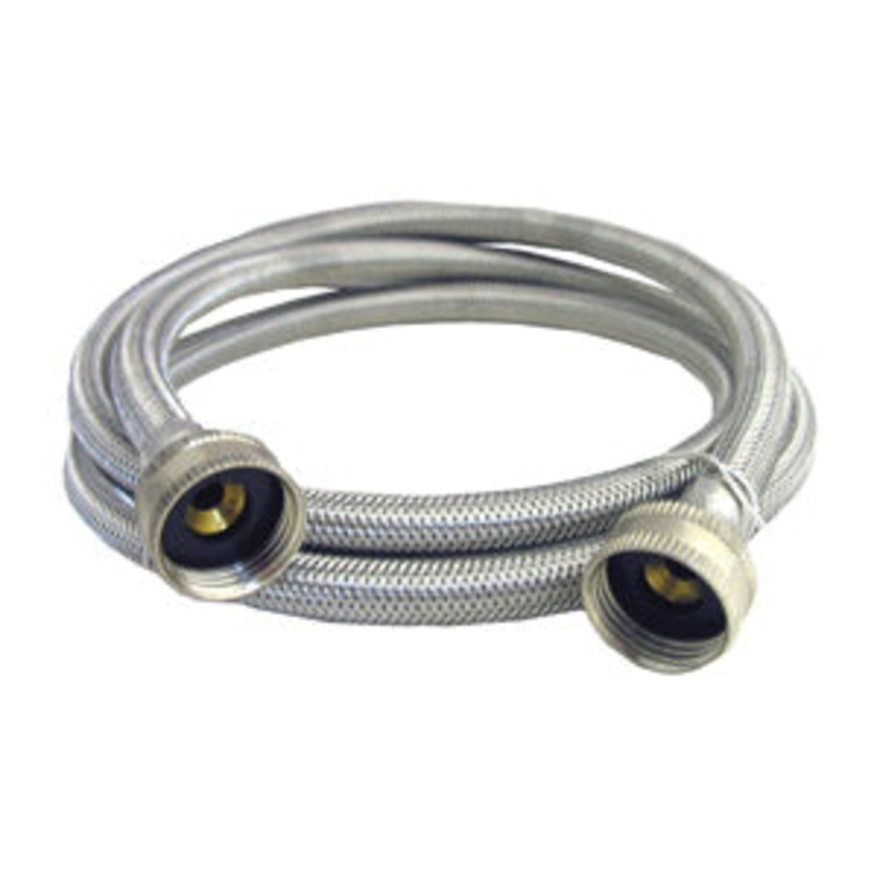 LASCO 16-1804 Hose, 3/4 in Nominal, 4 ft L, Female Hose Threaded, Stainless Steel Tube
