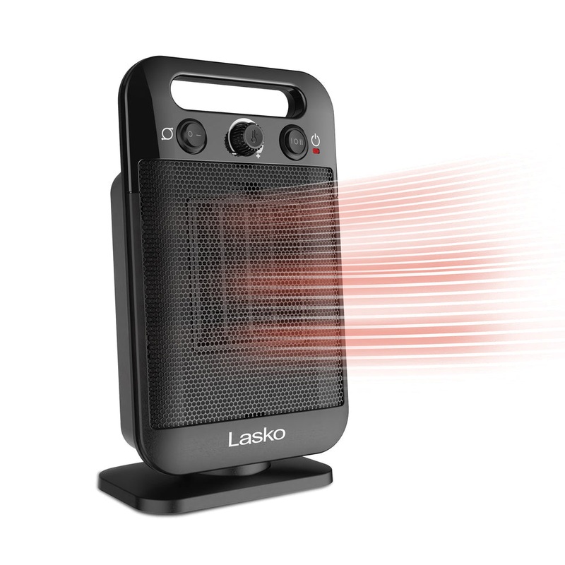 Lasko CD12100 Oscillating Personal Space Heater with Adjustable Thermostat, 2-Heat Setting