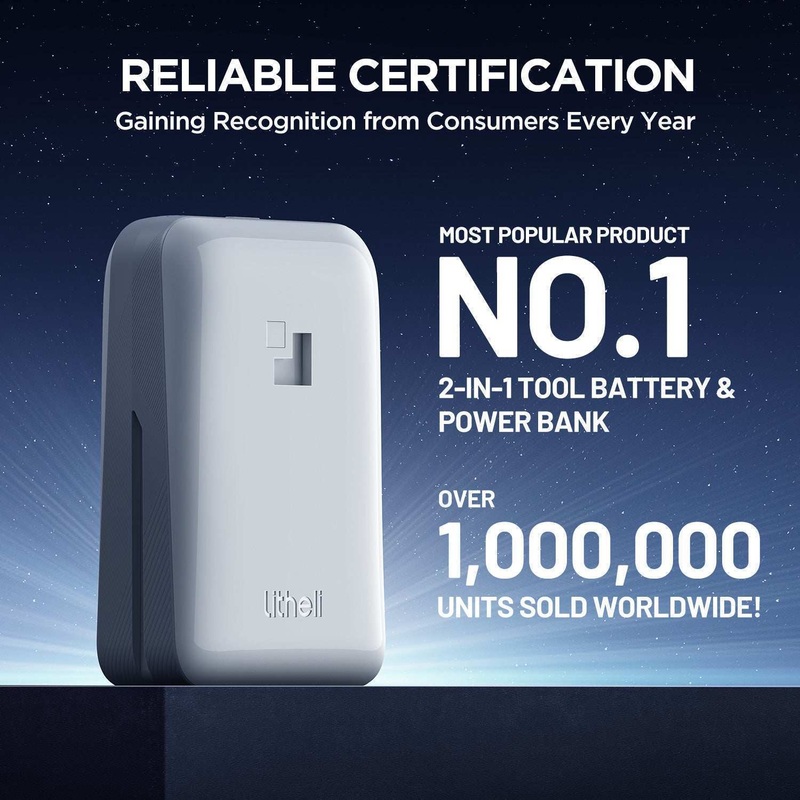 Litheli 4.0Ah 20V 2-in-1 Tool Battery & Power Bank