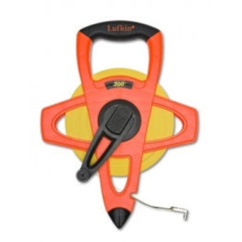 Lufkin 200 ft Hi-Viz Orange Fiberglass Tape Measure (Engineer's) | FE200D