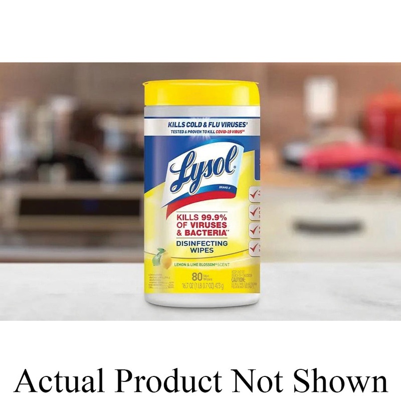 Lysol 0-19200-81145 Disinfecting Wipes, Lemon, Lime Blossom, 35 Count, Canister