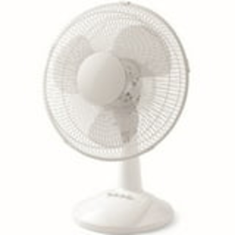 Mainstays 12" 3-Speed Oscillating Table Fan, FT30-8MBW, New, White FT30-8MBW-O