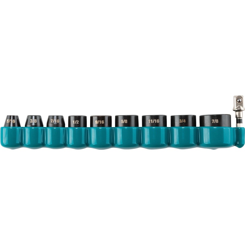 Makita Impact XPS E-01672 Socket Set with Standard Socket Adapter, 3/8 in Drive, System of Measurement: Imperial