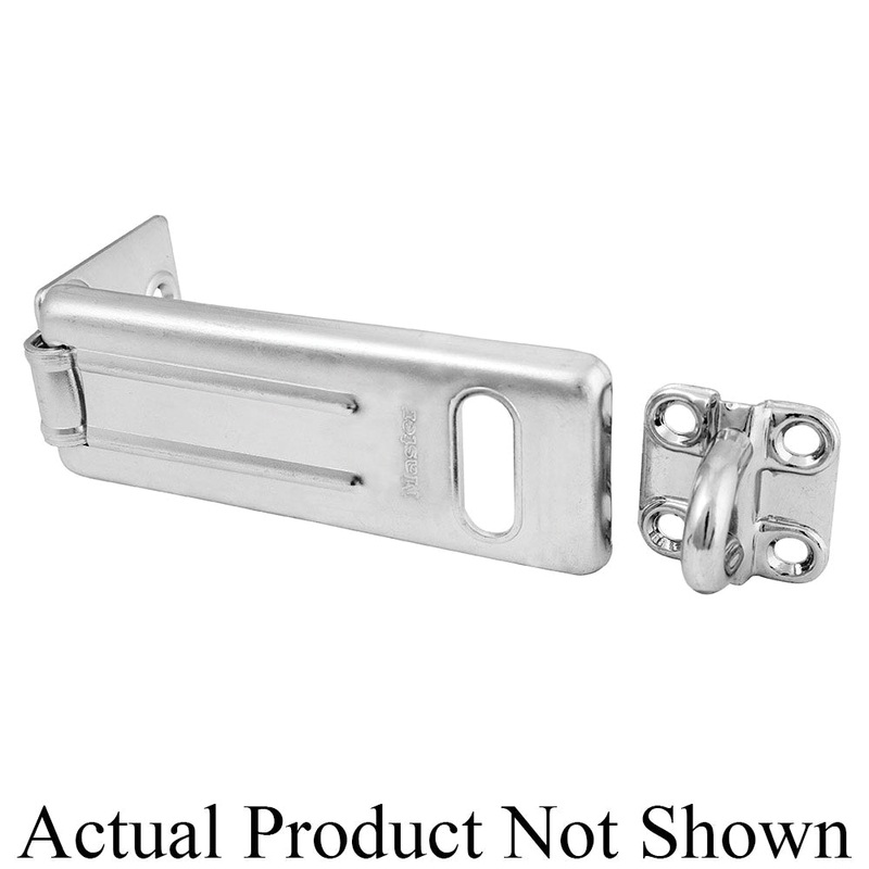 Master Lock 704DHC Hasp and Hasp Lock, 4-1/2 in L Hasp, Hardened Steel, Zinc-Plated
