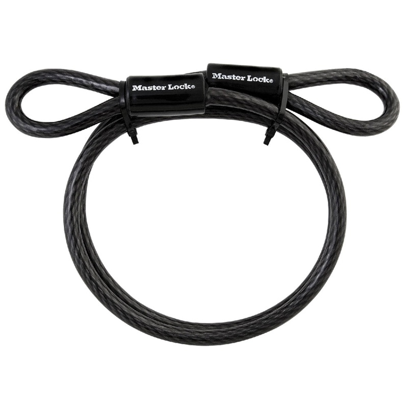 Master Lock 85DPF Looped End Cable, 3/8 in Dia Cable, 4 ft L Cable, Steel Cable
