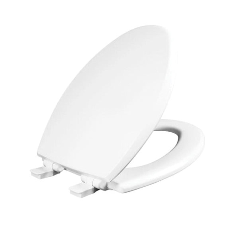 mayfair Kendall 147SLOW 000 Closed Front Toilet Seat With Cover, Yes, Elongated, Wood, White, Enameled