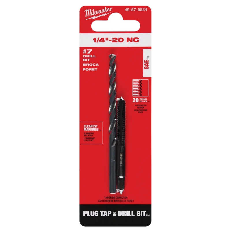 Milwaukee 49-57-5534 Plug Tap and Drill Bit Set, Plug Tap Chamfer