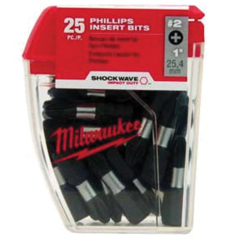 Milwaukee SHOCKWAVE Impact Duty 48-32-5010 Impact Driver Bit, Square Recessed Point, SQ2 Point, 2 in OAL, Steel