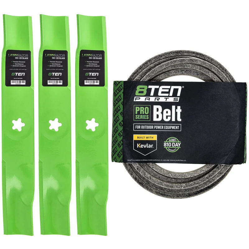 Mower Blades & Deck Belt Kit For Poulan Pro Husqvarna Statesman MK1007761