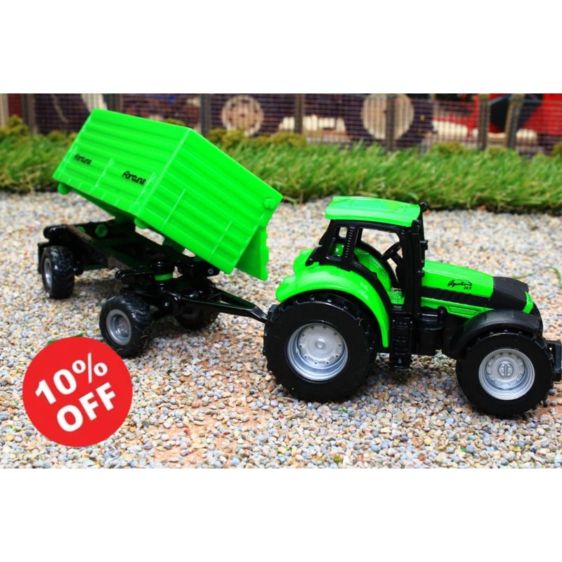 MS-1606 SikuDeutz Fahr Tractor with Fortuna Side Tipping Trailer **10%OFF**