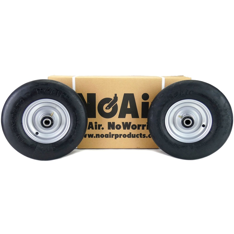 NoAir (2) Flat Free Tire Assemblies 13×5.00-6 Fits Hustler Raptor SD 36 42 48 605038