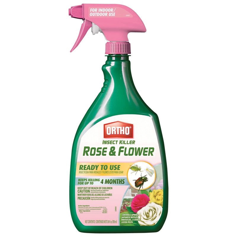 ORTHO 0345610 Ready-to-Use Rose and Flower Insect Killer, Liquid, Indoor, Outdoor, 24 oz
