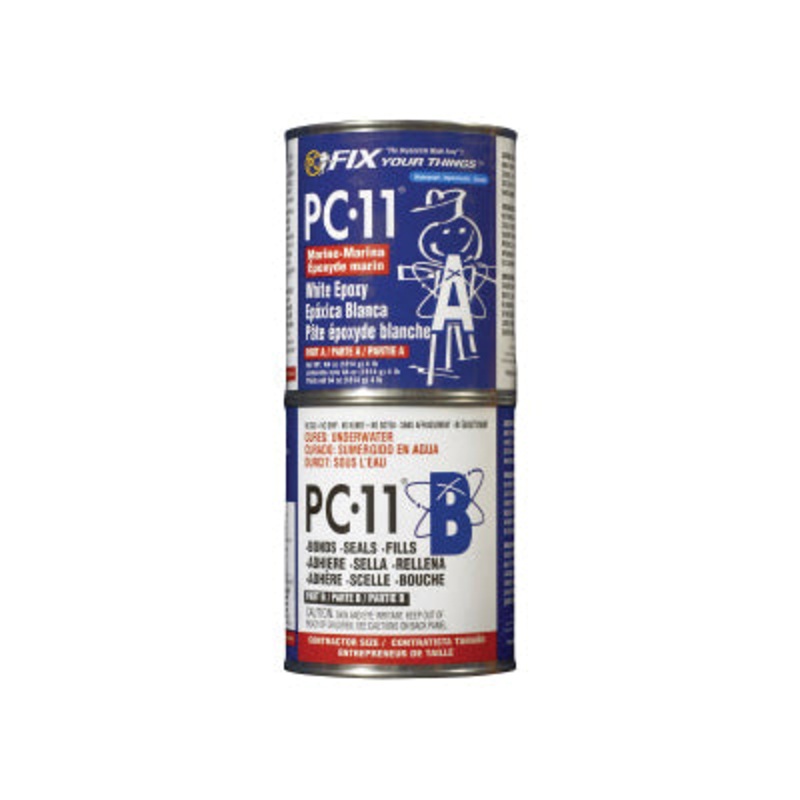 PC PC11-1# Heavy-Duty Epoxy Paste, Paste, Light Blue/White, 24 to 48 hr Curing, 1 lb