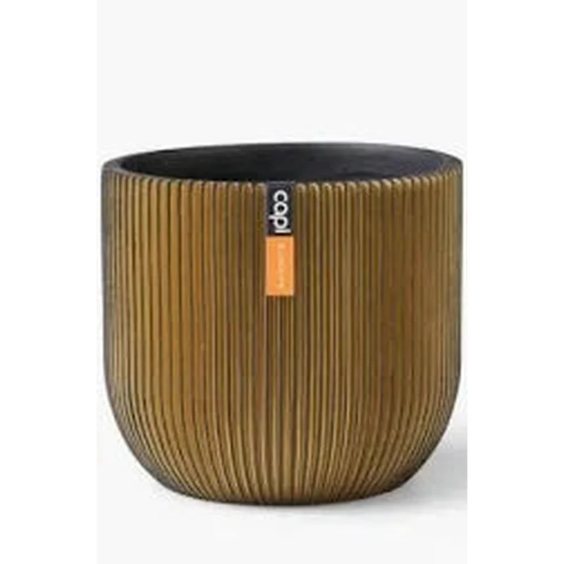Planter ball Groove 21.5 x 20 metallic copper