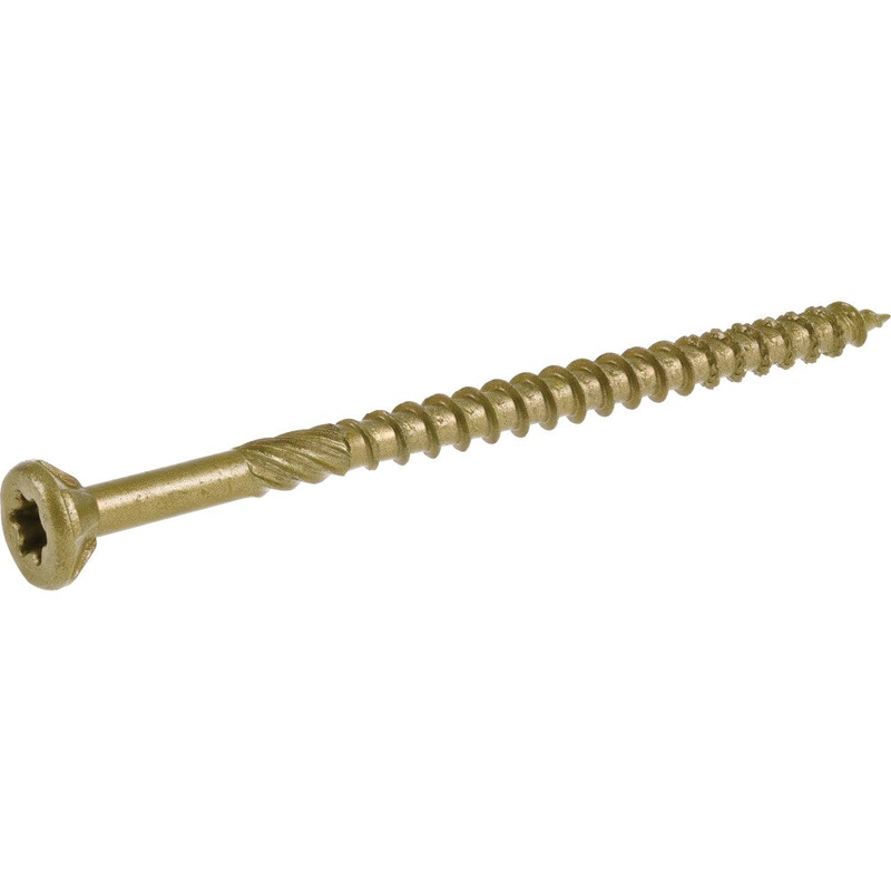 PowerPro 48611 Premium Exterior Wood Screw, Coarse, Serrated Thread, Star Drive, T25 Drive, Flat Head, 3 in OAL, Bronze