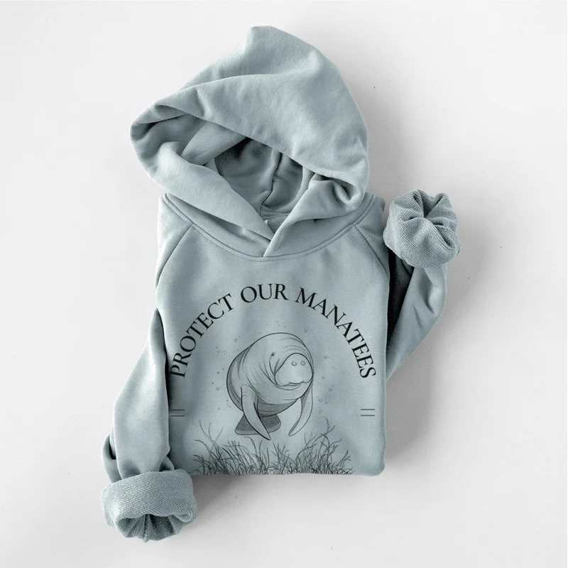 Protect The Manatees – Defend Their Waters – UltraLuxe Heavyweight French Terry Hoodie