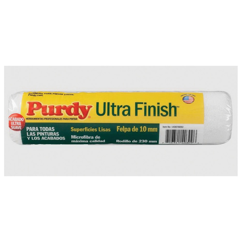 Purdy Ultra Finish 140678093 Paint Roller Cover, 9 in L, 1/2 in Thick Nap, Semi-Smooth, Smooth Surface