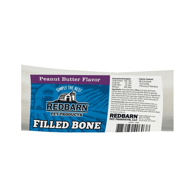 REDBARN NATURALS FILLED BONE Peanut Butter Large #017075