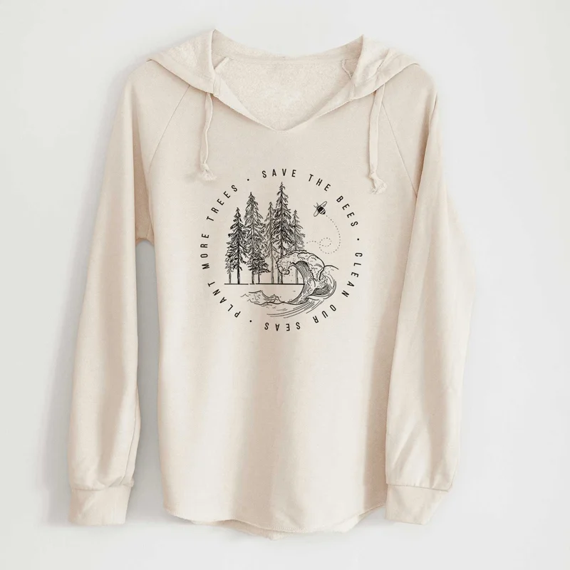 Save the Bees, Clean our Seas, Plant more Trees – Cali Wave Hooded Sweatshirt