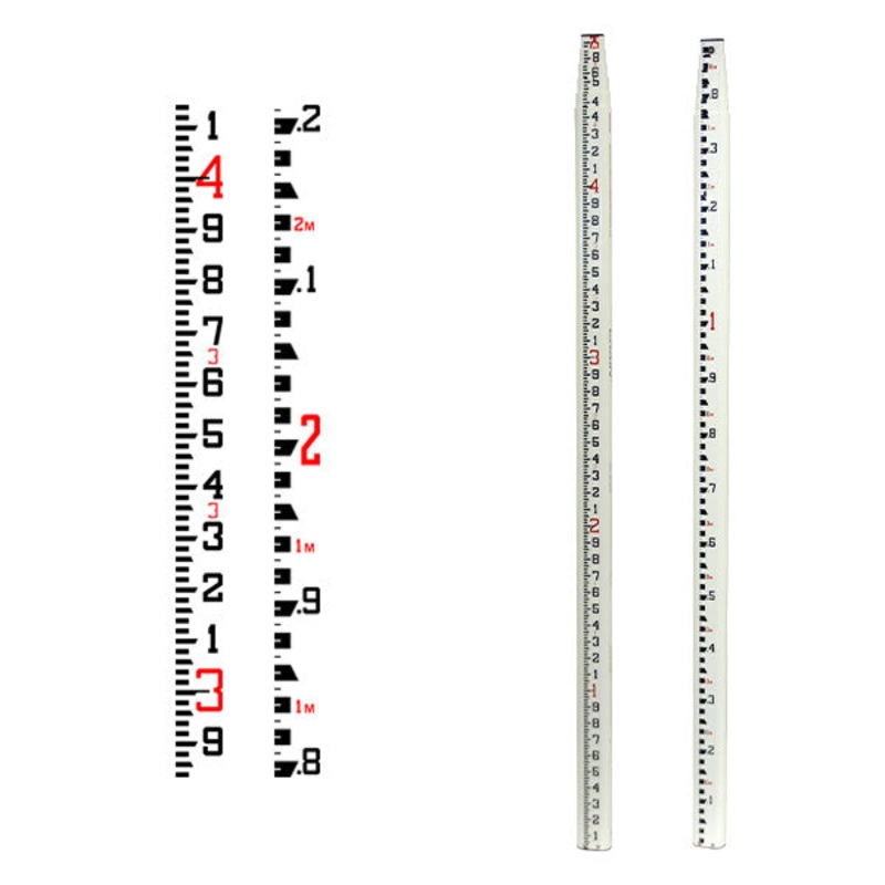 Seco 25 ft Fiberglass Two-Scale Grading Rod (10ths & Philly Metric)